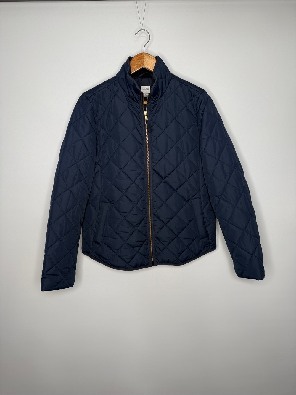 J. Crew Navy Diamond Quilted Puffer Jacket Size Small